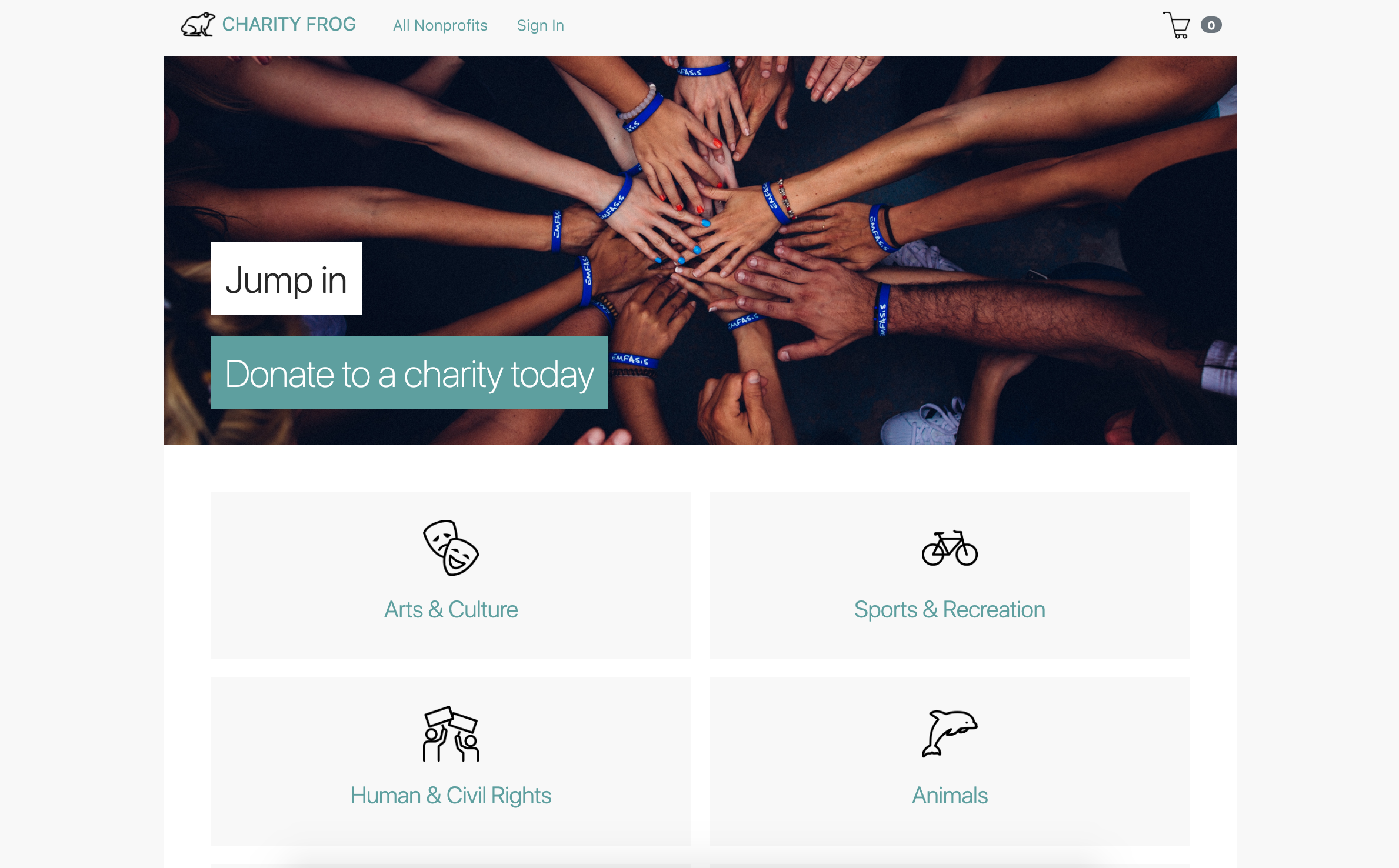 Charity Frog Website.